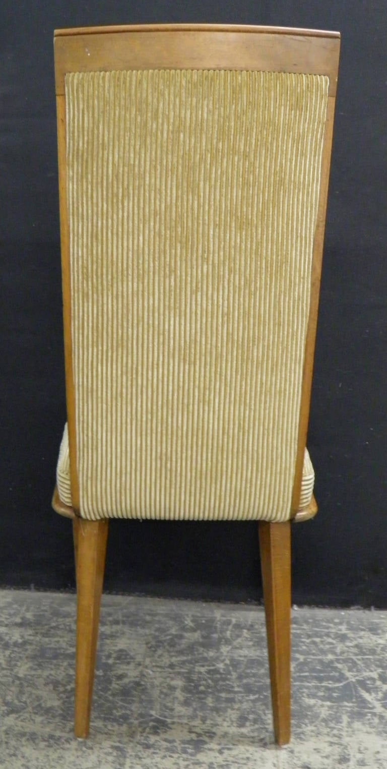 Chic and Fully Reupholstered Vintage Ash Dining Chairs For Sale 1
