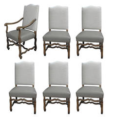 Set of Six French 1920s Dining Chairs