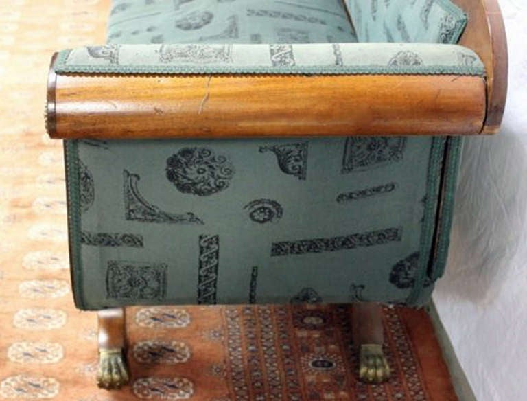 British Chic Empire Settee With Nicely Carved Details And Bronze Hardware