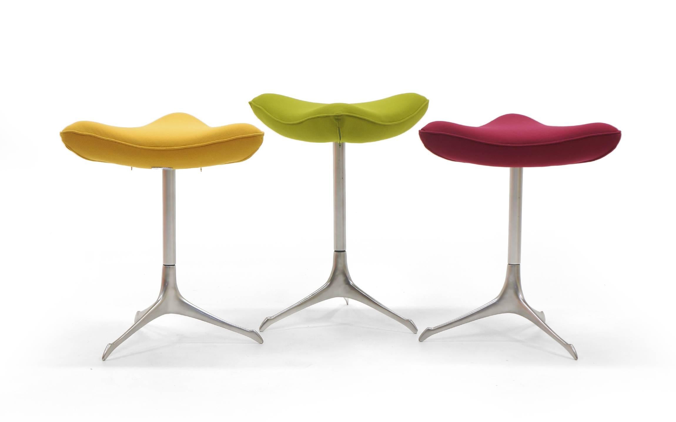 Mid-Century Modern Vladimir Kagan Bar Stools and Ottomans - For Review by Kagan For Sale
