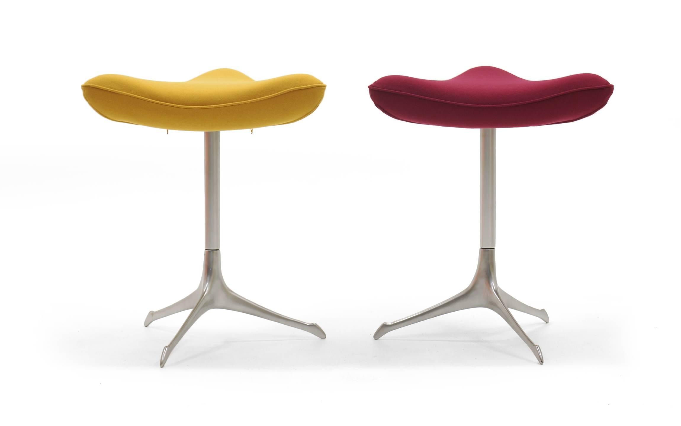 American Vladimir Kagan Bar Stools and Ottomans - For Review by Kagan For Sale