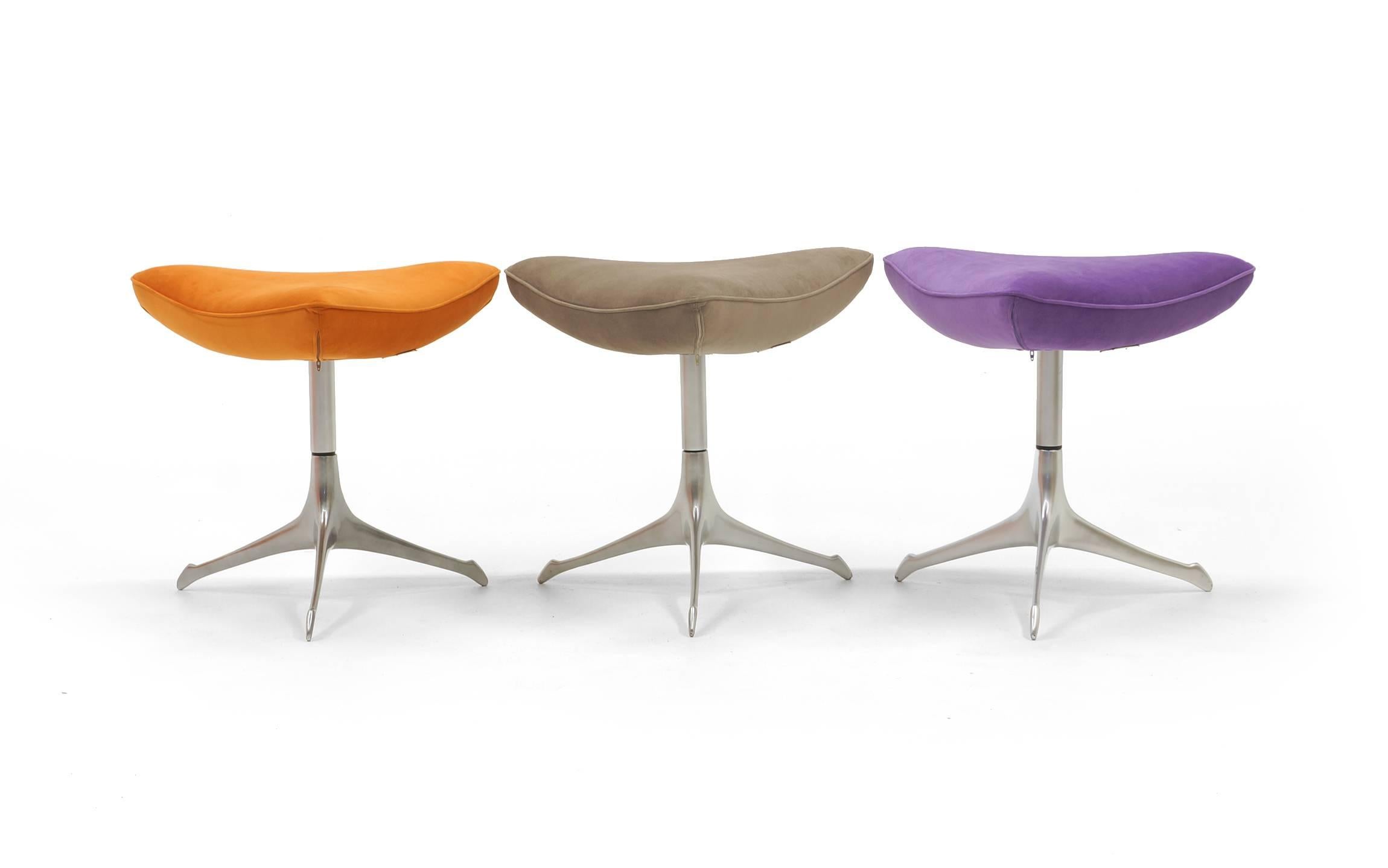 Upholstery Vladimir Kagan Bar Stools and Ottomans - For Review by Kagan For Sale