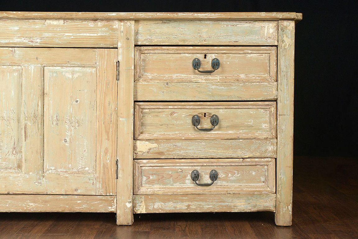 Late 19th Century Antique French Pine Buffet For Sale
