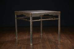 Antique Square Dark Lacquered Elmwood Chinese Game Table