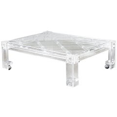 Vintage Acrylic Lattice Coffee Table