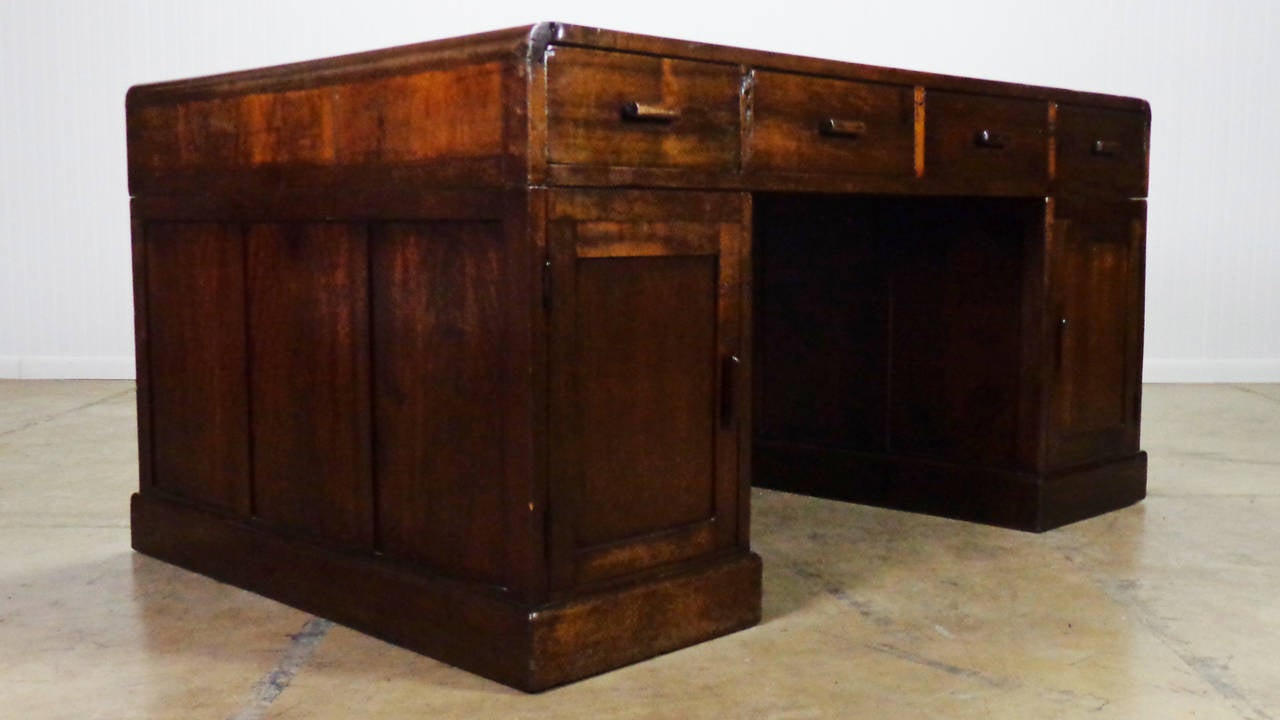 Antique Chinese Art Deco Partners Desk In Excellent Condition In New York, NY