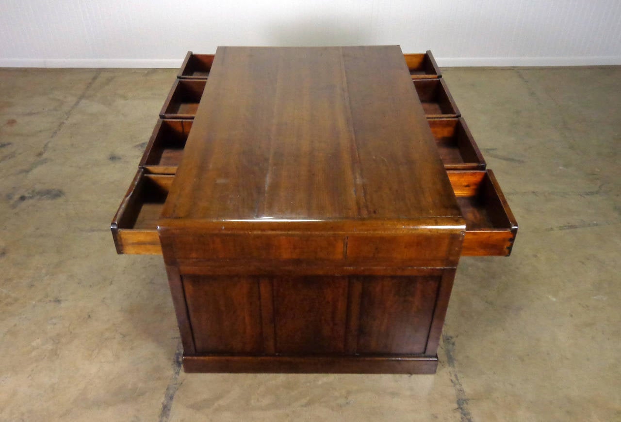 Wood Antique Chinese Art Deco Partners Desk