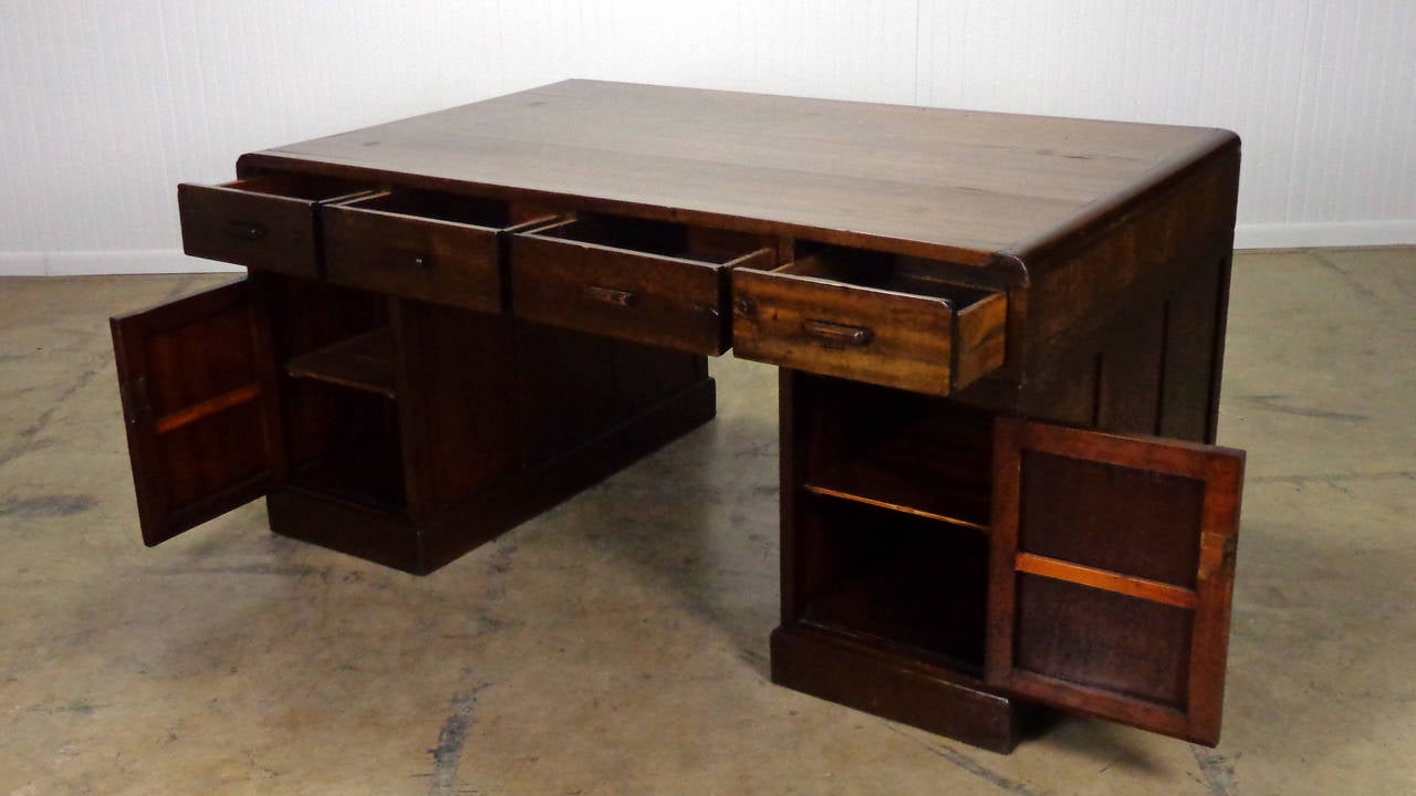 Antique Chinese Art Deco Partners Desk 1