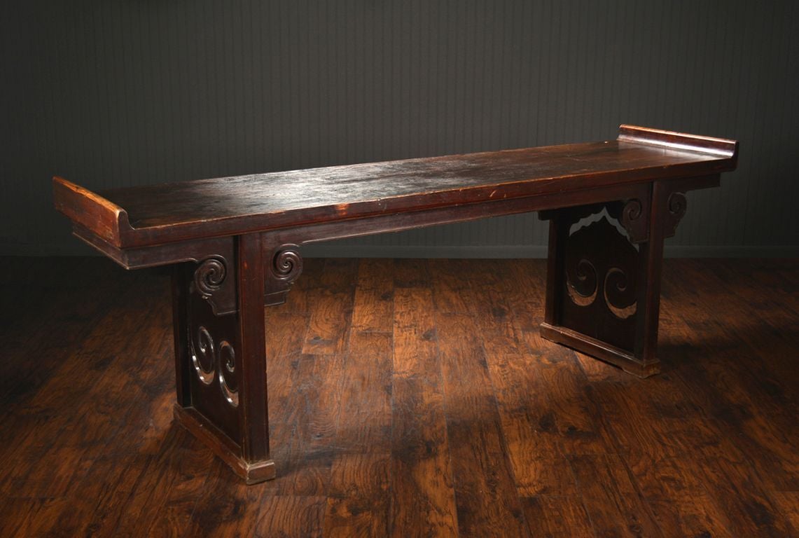 Mid 19th Century Antique Chinese Lacquered Altar Table Console