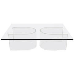 Vintage Double "U" Base Lucite Coffee Table