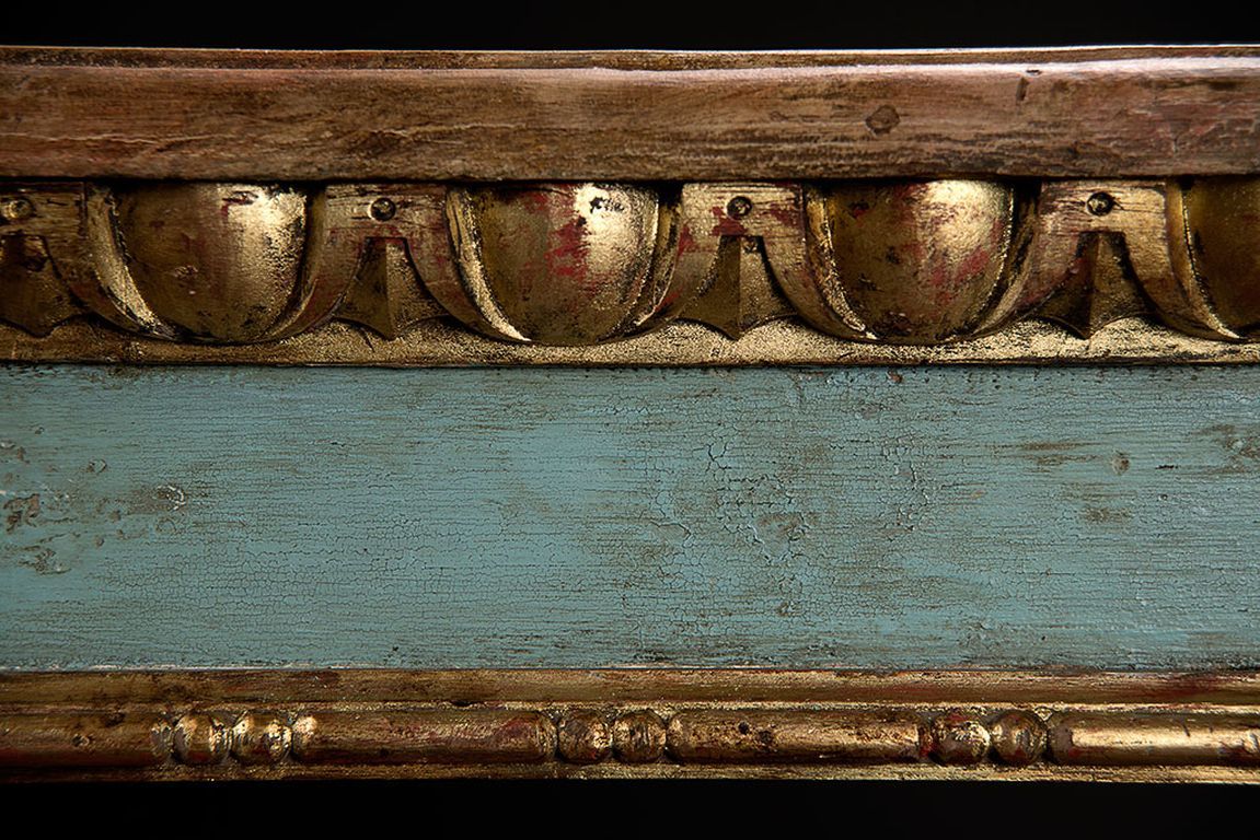 Painted Antique Italian Venetian Blue Console Table
