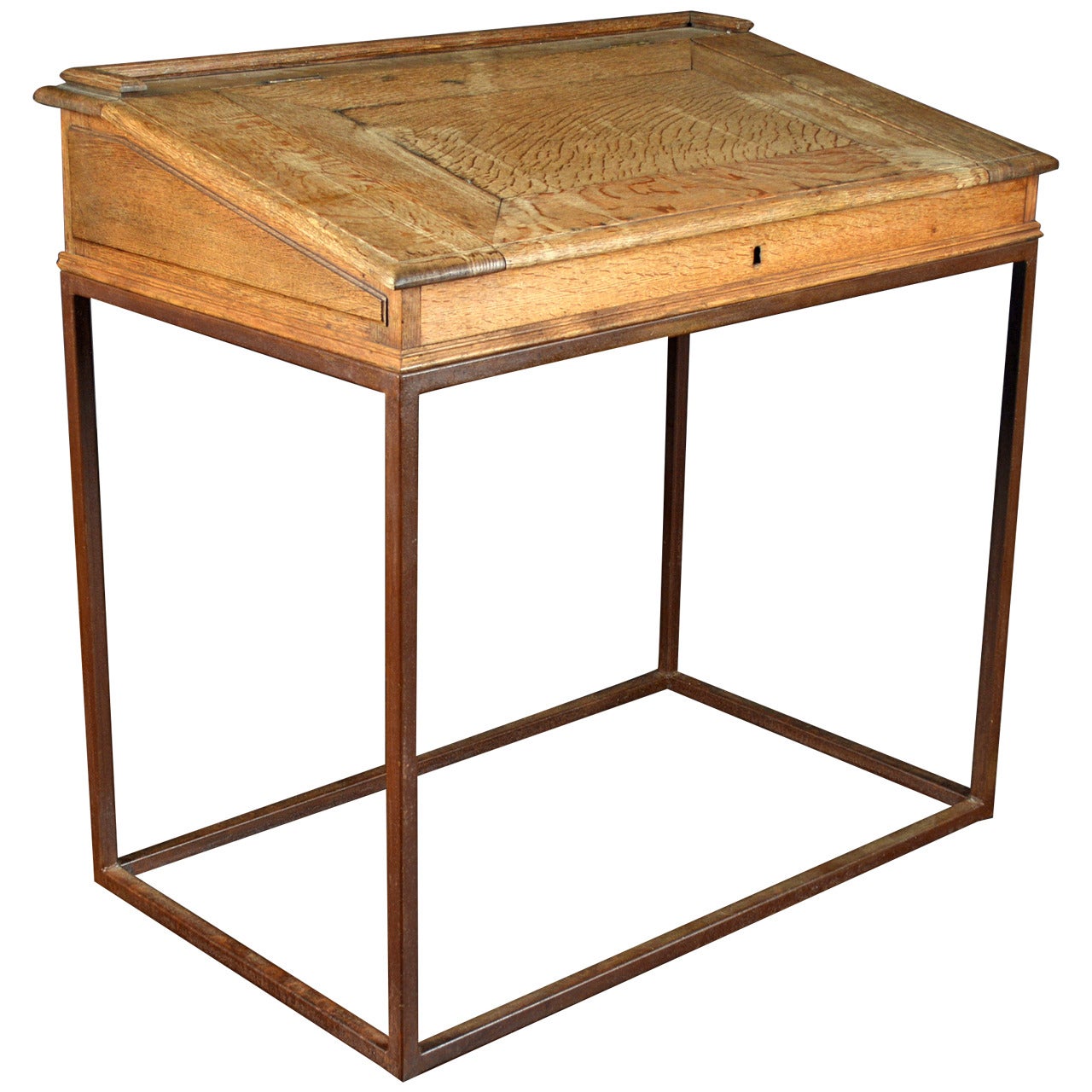 Antique Belgian Oak Flip Top Desk For Sale