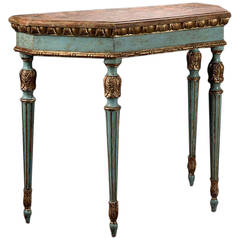 Antique Italian Venetian Blue Console Table