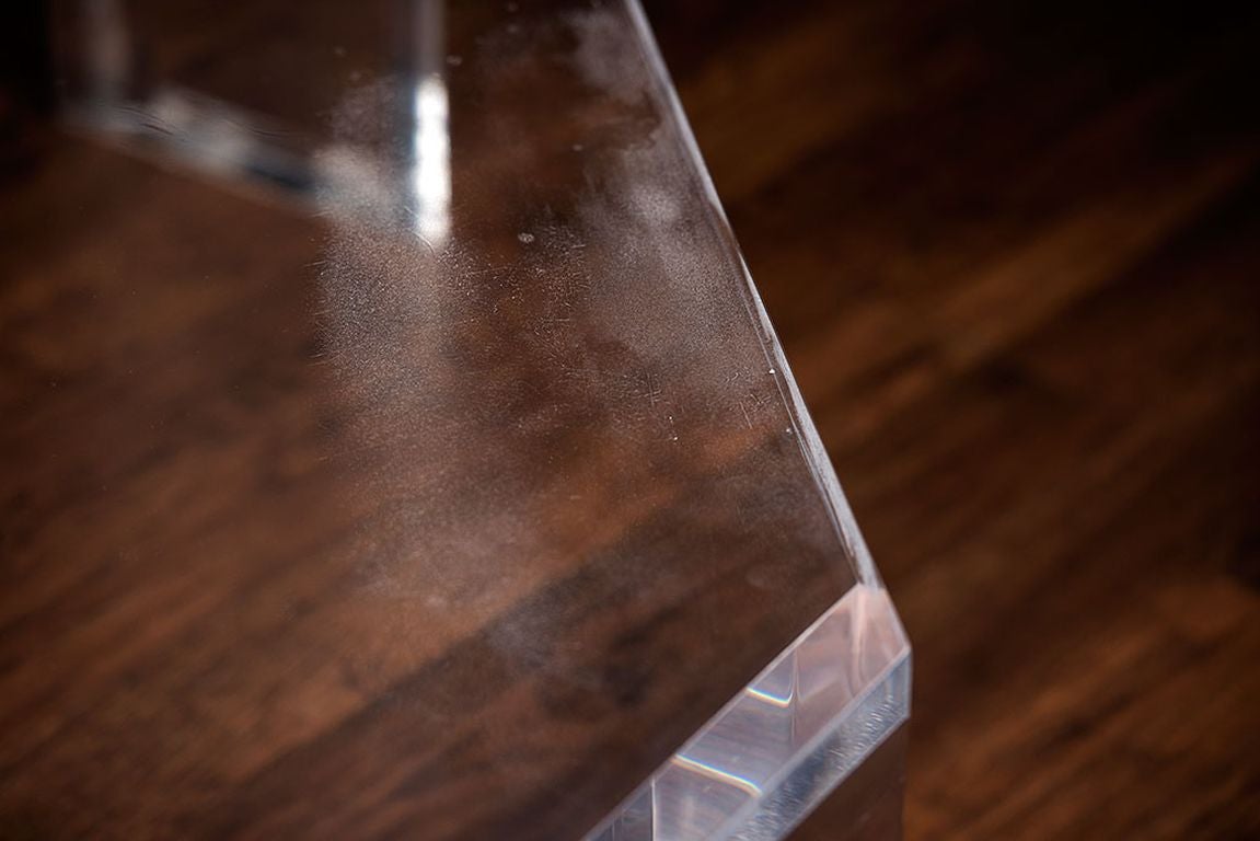 American Vintage Angled Lucite Coffee Table