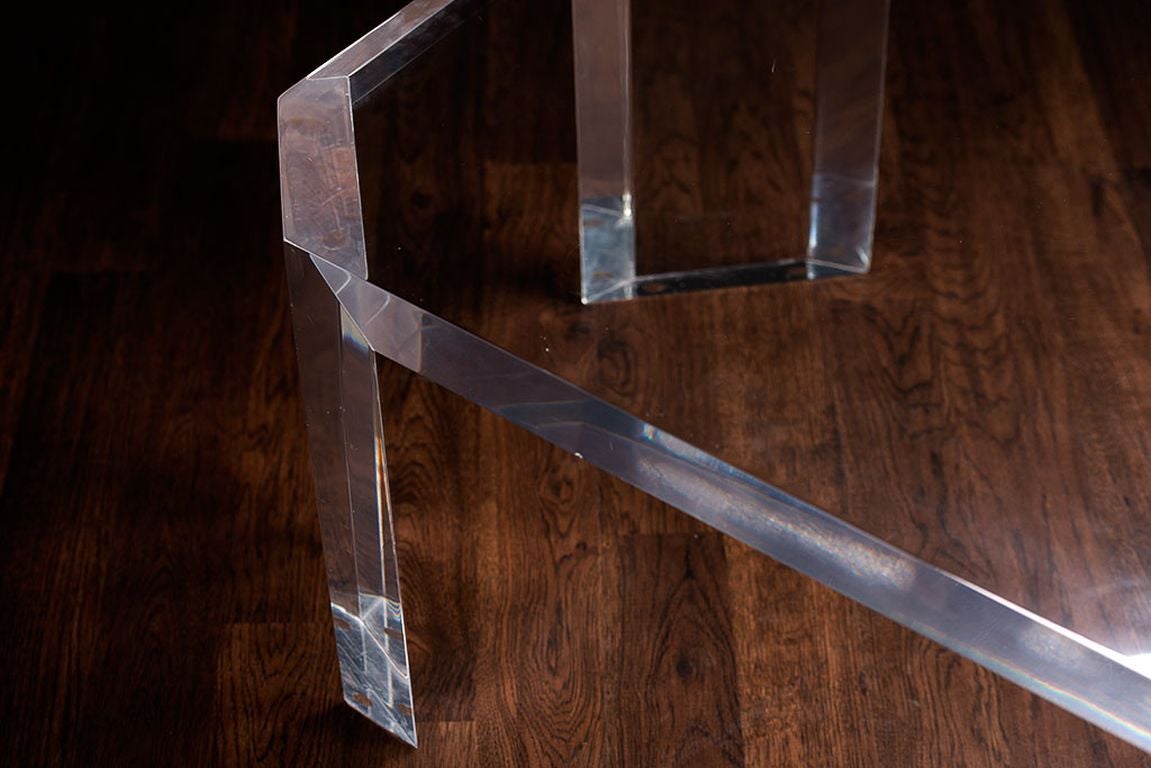 Late 20th Century Vintage Angled Lucite Coffee Table