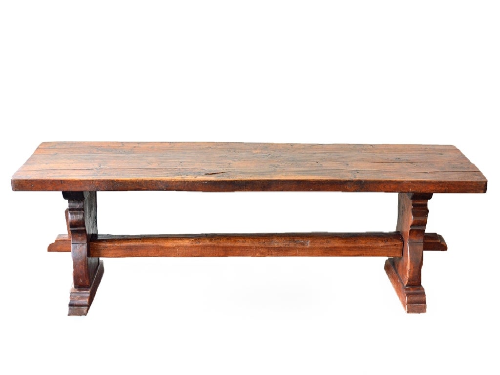 Antique French Chestnut Dining Table For Sale