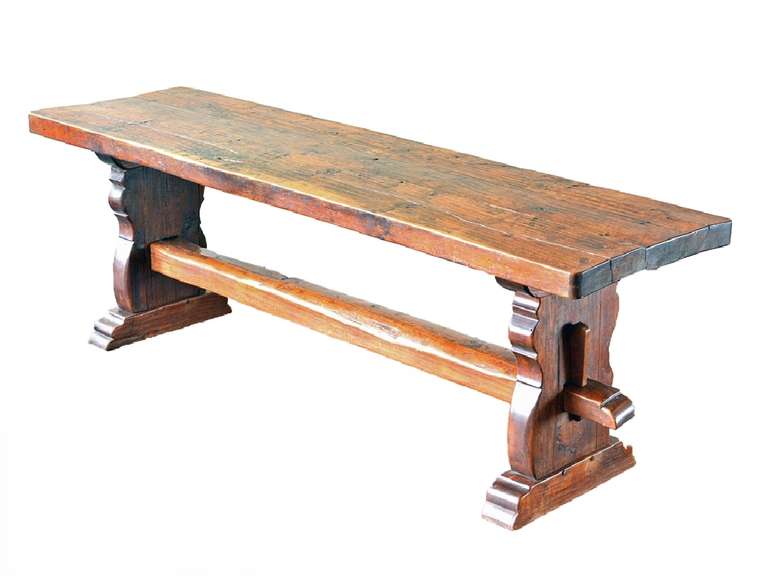 Antique French Chestnut Dining Table For Sale 1