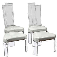 Vintage Lucite and Vinyl Dining Chairs