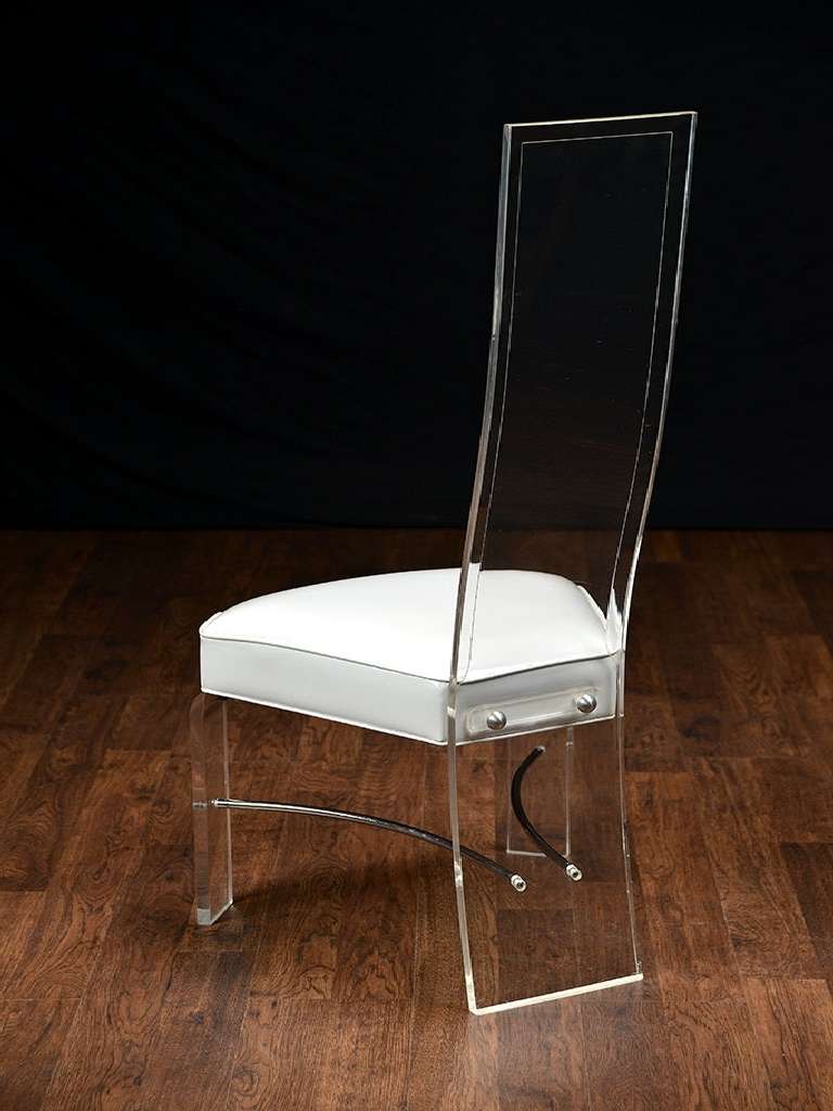 Vintage Lucite and Vinyl Dining Chairs In Excellent Condition In New York, NY