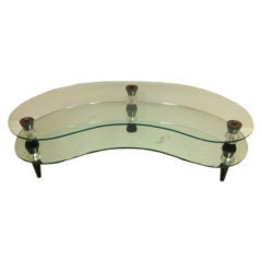 Deco Kidney Shaped Two Tier Coffee Table