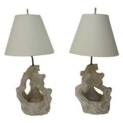 Pair of  Vintage Driftwood Lamps