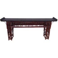 Antique Chinese Bamboo Altar Table Console