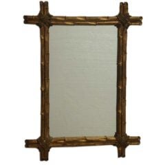 Vintage Gilded Faux Bamboo Mirror