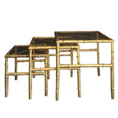 Set of Gilded Bamboo Nesting Tables