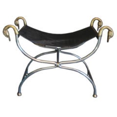 Antique Swan Motif Stool