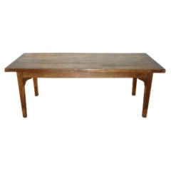 Thick Top Rectangular Oak 4-Plank French Dining Table
