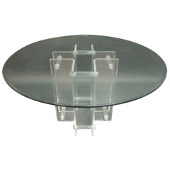 Vintage Lucite Table with Glass Top