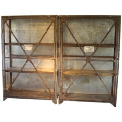 Antique Metal French Screen Cabinet