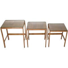 Vintage Walnut Inlay Nesting Tables