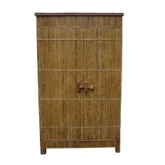 Bamboo Armoire with Two Doors and Three Shelves