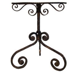 Antique Iron Table with Twist Motif Base