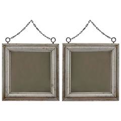 Pair of Antique Painted Mercury Glass Mirrors