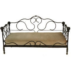 Vintage Scrolled Iron Daybed Settee