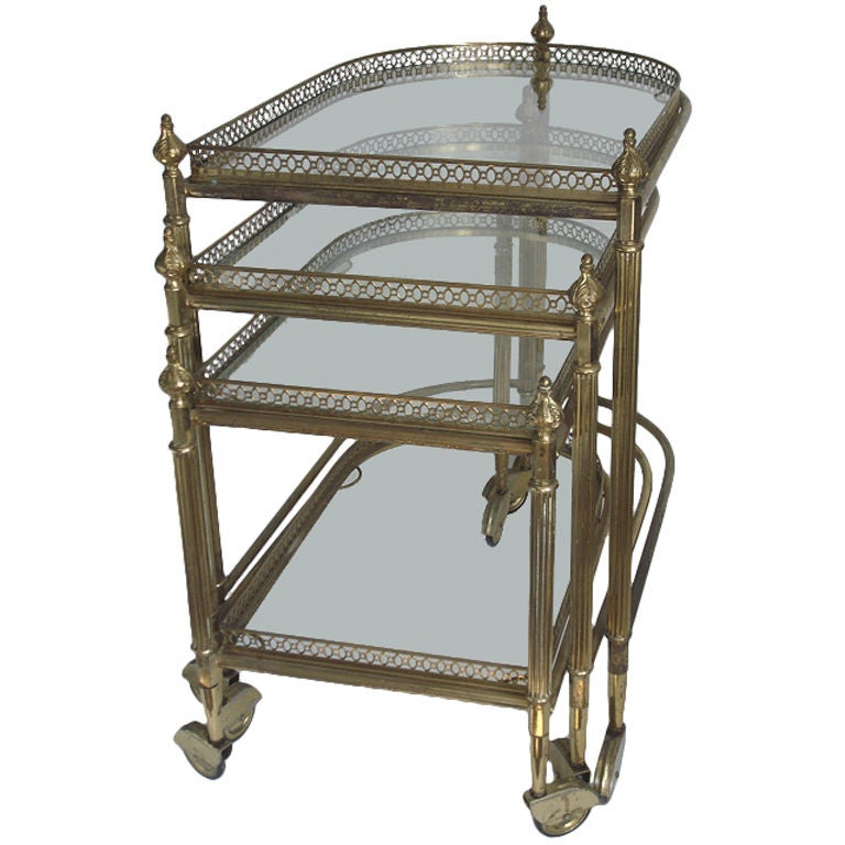 French Brass Oval Nesting Tables at 1stDibs