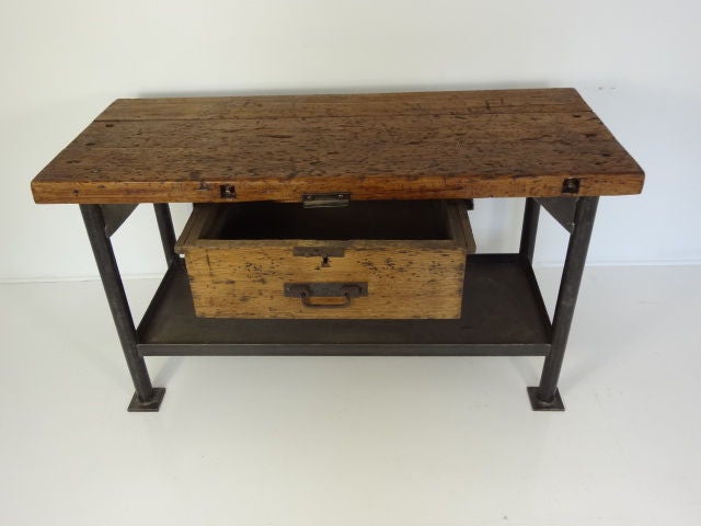 Antique French Pine Work Table For Sale 7