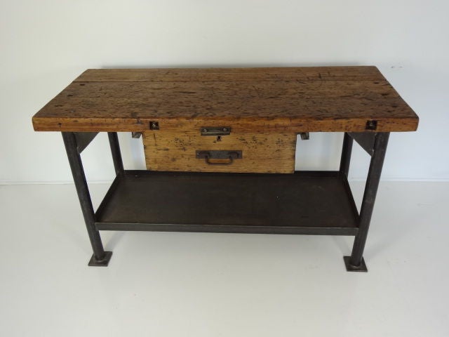 Antique French Pine Work Table For Sale 5