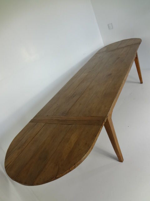 Vintage Wine Tasting Table in Pear Wood, Wide Rustic Plank Top with Two Curved Leaves to Extend Length