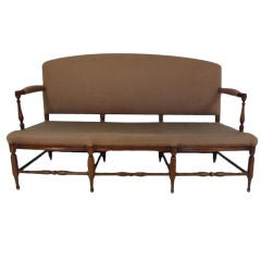 Antique Turned Wood Frame Settee
