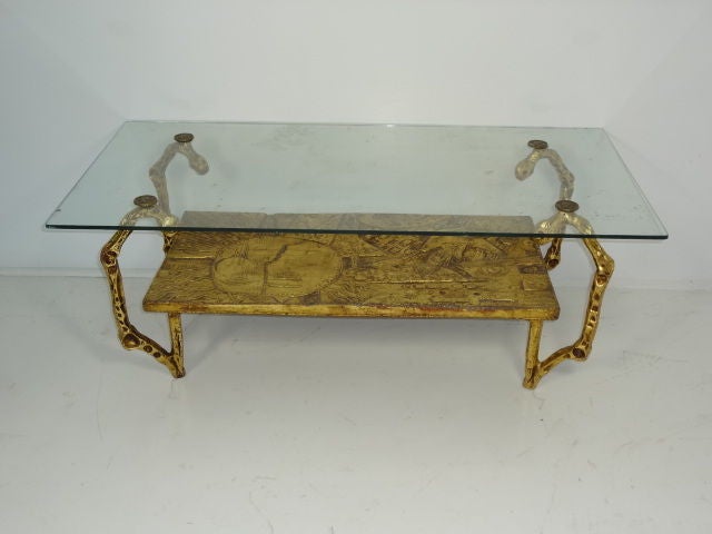 Vintage Gilded 2-Tier Coffee Table