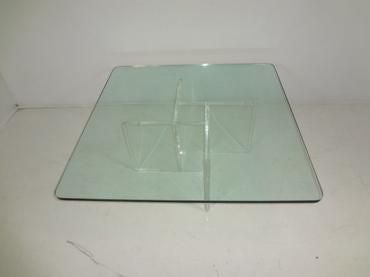 American Vintage Geometric Lucite Base Coffee Table For Sale