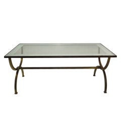 Vintage Bronze Curved Base Table Vintage Bronze Curved Base Table