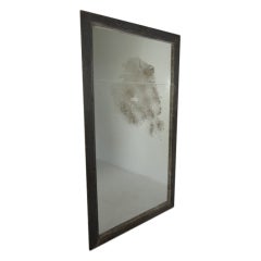 Antique Century French Grey Painted Mirror