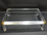 Vintage Karl Springer Heavy Duty Lucite Coffee Table