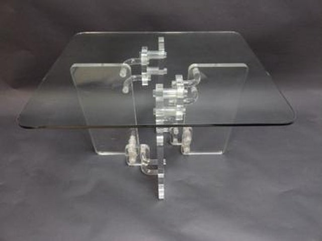 Vintage Lucite Base Table