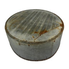 Used Round Zinc Barn Silo Coffee Table