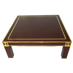 Antique French Red Lacquered Coffee Table